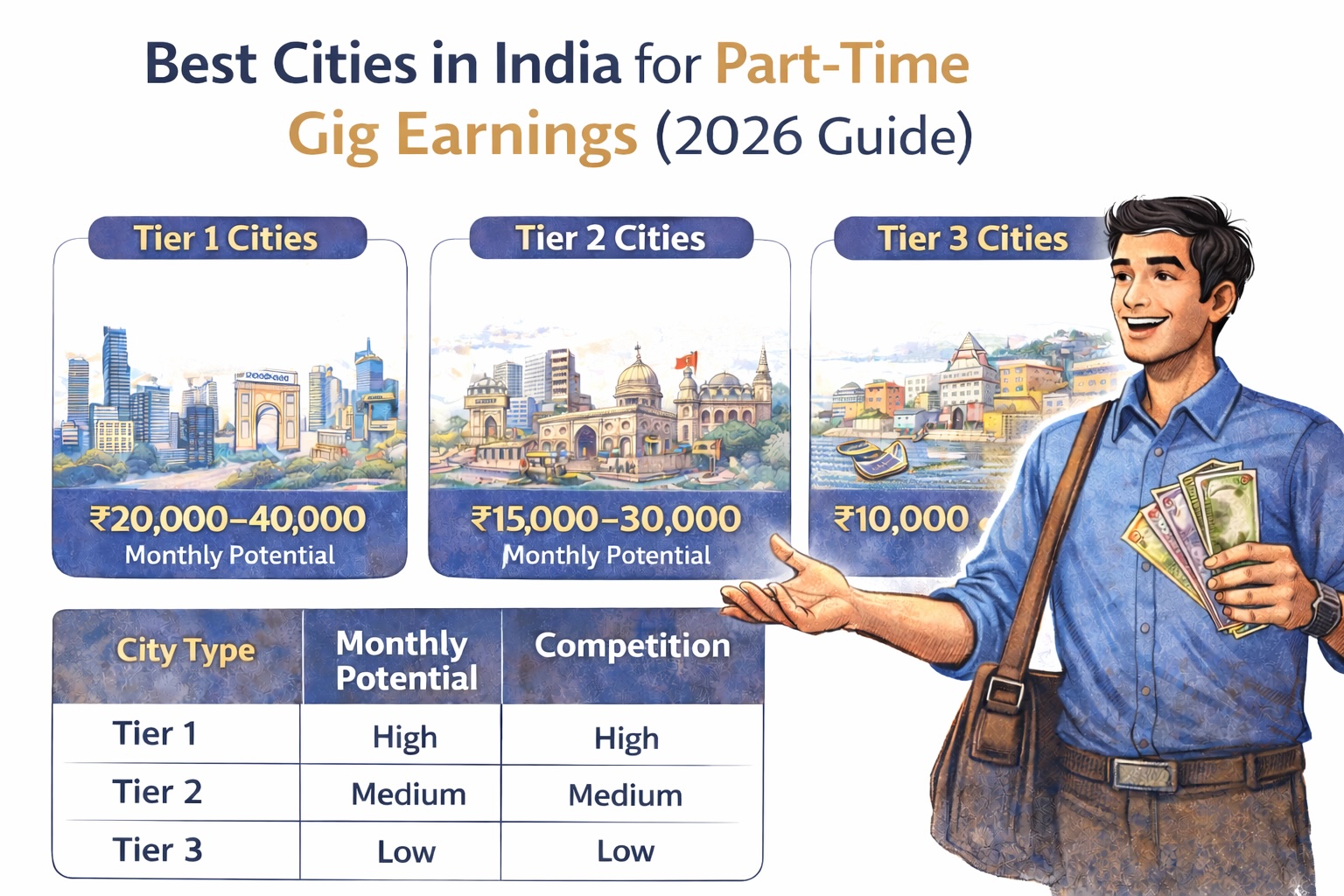 Best Cities in India for Part-Time Gig Earnings
